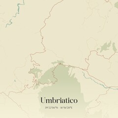 Vintage map of Umbriatico, Italy.