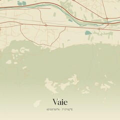 Vintage map of Vaie, Italy.