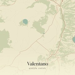 Obraz premium Vintage map of Valentano, Italy.