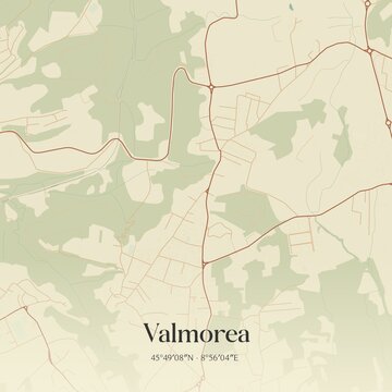 Vintage map of Valmorea, Italy.
