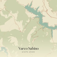 Obraz premium Vintage map of Varco Sabino, Italy.