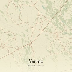 Vintage map of Varmo, Italy.