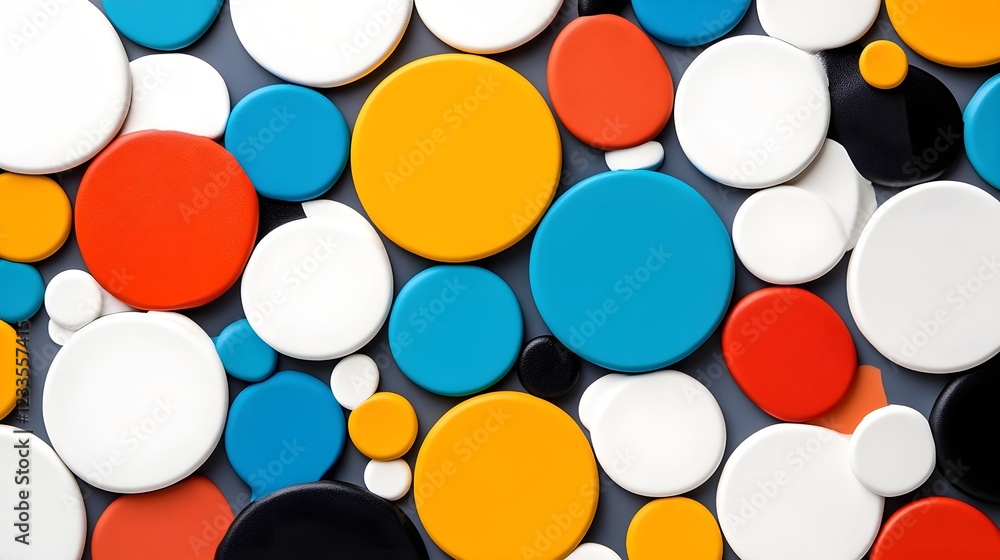 Aufkleber colorful abstract shapes composition in circular patterns