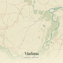 Fototapeta premium Vintage map of Viadana, Italy.