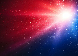 Naklejka premium Cosmic Nebula: A Celestial Symphony of Red and Blue