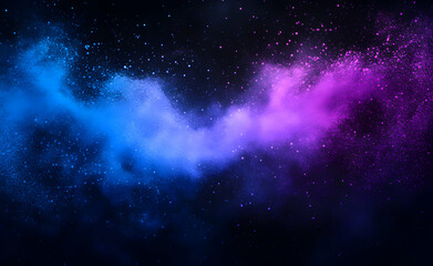 Fototapeta premium Cosmic Nebula: A Symphony of Blue and Purple Hues