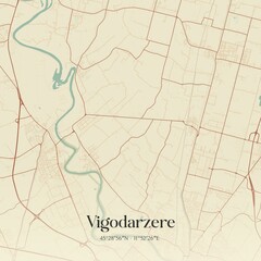 Fototapeta premium Vintage map of Vigodarzere, Italy.