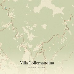 Obraz premium Vintage map of Villa Collemandina, Italy.