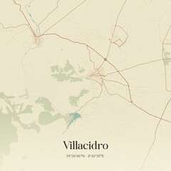 Vintage map of Villacidro, Italy.