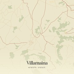 Fototapeta premium Vintage map of Villamaina, Italy.