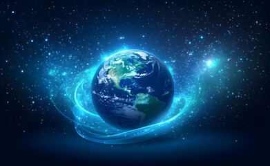 Obraz premium Earth in the Cosmos: A Celestial Portrait