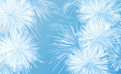 Abstract Winter Wonderland: Celestial Burst of Frosty Fireworks