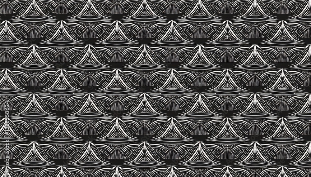 Aufkleber striking monochrome abstraction a seamless pattern in black and white, evoking a minimalistic yet en