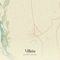 Fototapeta premium Vintage map of Villata, Italy.