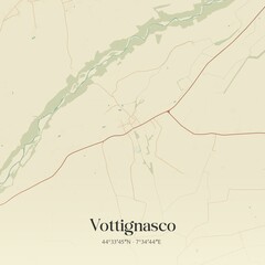 Fototapeta premium Vintage map of Vottignasco, Italy.
