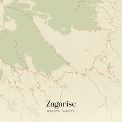 Fototapeta premium Vintage map of Zagarise, Italy.