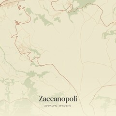 Obraz premium Vintage map of Zaccanopoli, Italy.