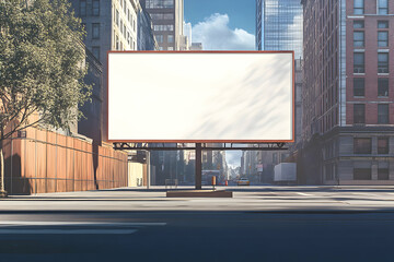 Obraz premium Blank Billboard in City Street: Advertising Space in Urban Landscape