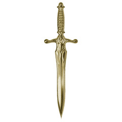 Golden sword isolated on white