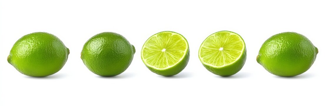 Fresh limes arranged artistically for a clean presentation.