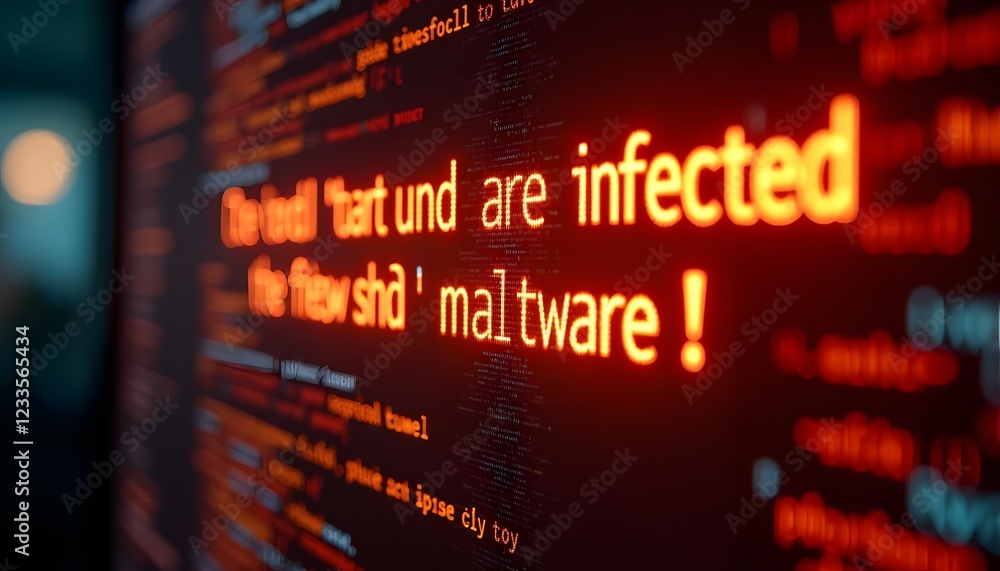 Poster digital malware alert red warning web