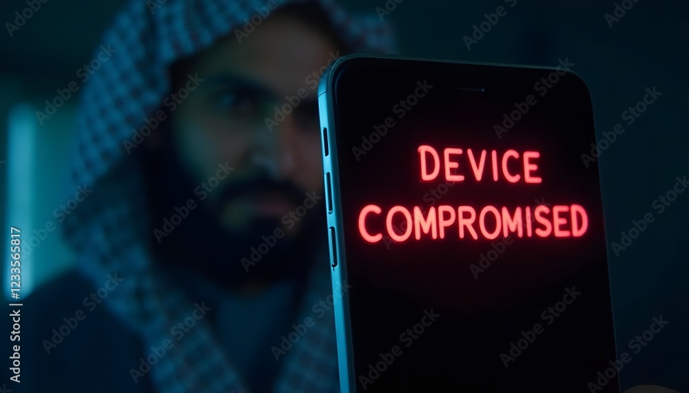 Aufkleber compromised device screen hacker alert