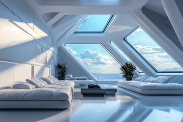 Futuristic lounge illustration