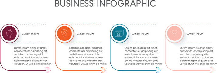Business infographic in four steps