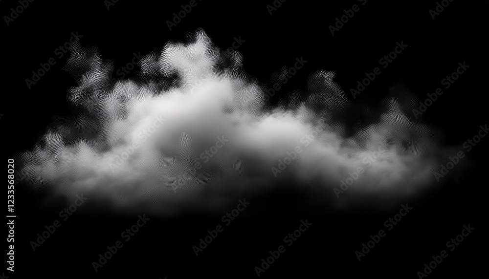Poster mystical soft white fog illuminates the night on a darkened canvas, creating an enchanting and atmos