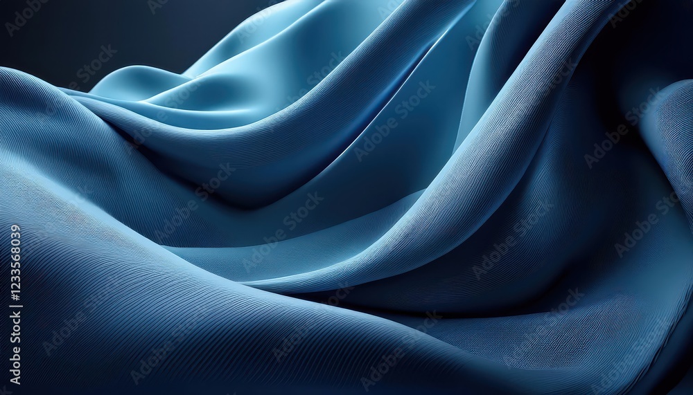 Poster mesmerizing soft waves on dark abstract background a vibrant blue symphony of light and shadow, echo