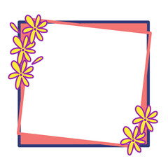 Simple cartoon figures with beautiful and cute flower decorations