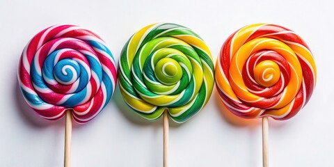Colorful minimalist lollipops: a sweet photographic study in white.