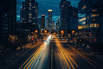 Obraz premium traffic on highway at night