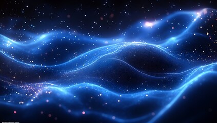 Obraz premium Abstract Blue Cosmic Waves: A Digital Masterpiece