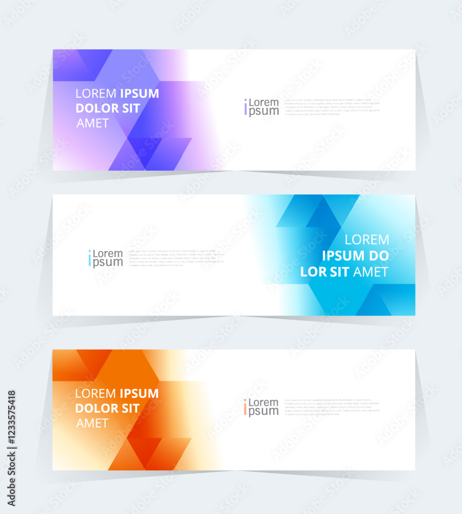 Wall mural geometric banner design with vector presentation template.