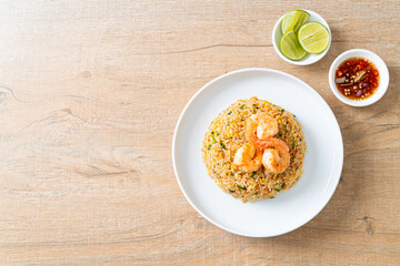 fried shrimps fried rice on plate