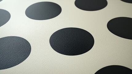Black polka dots on beige textured surface. Design background