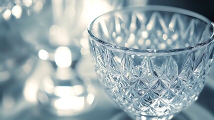 Crystal Glass Bowl Detailed Closeup Shot