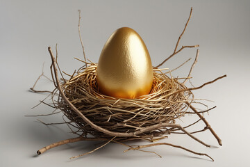 Fototapeta premium Golden easter egg isolated