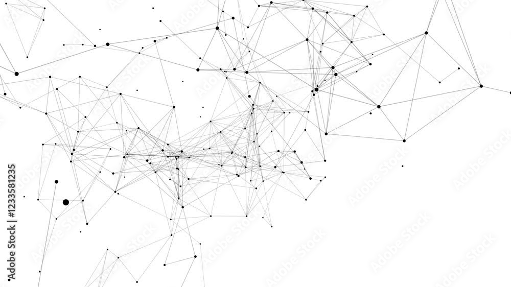 Poster line connect network animation on white background. line technology data connection and business bac