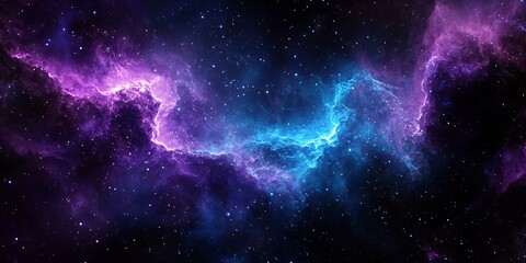 Obraz premium Colorful Cosmic Clouds and Starlit Sky with Pink and Blue Nebula : Generative AI