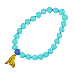 3D render, Prayer Beads for Ramadan, Icon Illustration