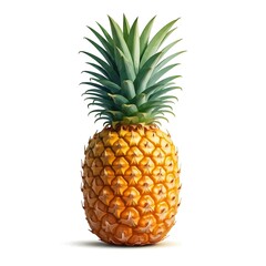 ripe pineapple isolated on white background