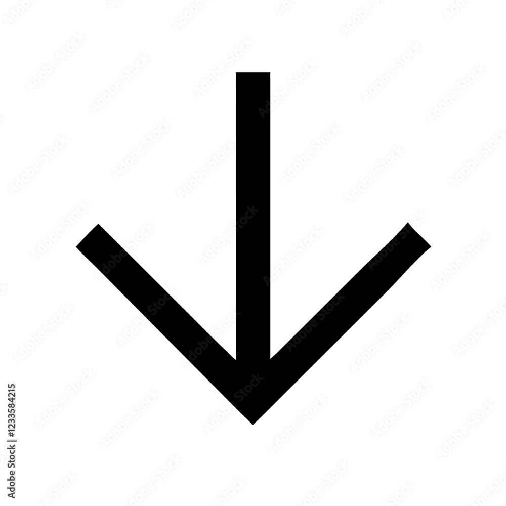 Poster arrow pointing down vector icon – direction and navigation symbol