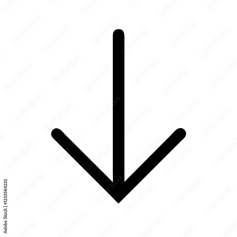 Poster arrow pointing down vector icon – direction and navigation symbol