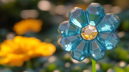 Crystal Flower In A Garden Setting