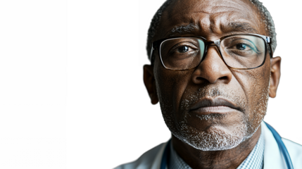 a black and white portrait of an older man wearing glasses and a shirt and tie PNG image, PNG file, Generative art.