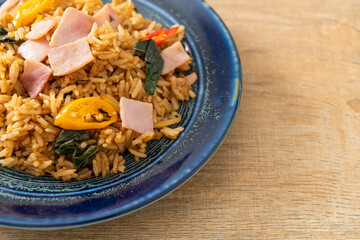 ham fried rice with herbs and spices