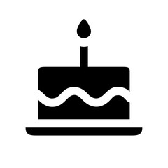 Obraz premium Birthday Cake Vector Icon – Celebration and Sweet Treat Symbol
