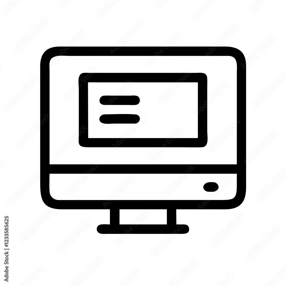 Poster Computer Screen Vector Icon – Technology and Display Symbol